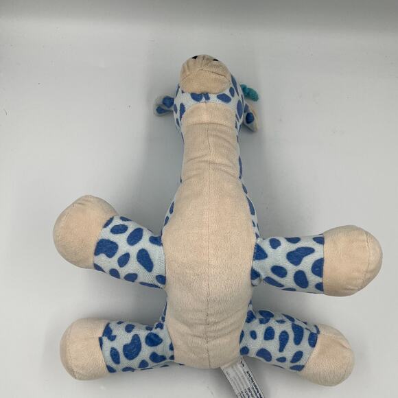 Beverly Hills Teddy Bear Gitzy Blue Cream Giraffe Plush Lovey 10” Rattle - Picture 8 of 10